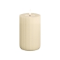 Preview: LED Kerze reale Flamme  Shape gerillt 12,5 cm H Creme